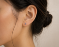 Natural tanzanite stud earrings, gold vermeil / platinum plated 925 sterling silver, 3mm