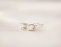 Raw diamond and 925 sterling silver earrings